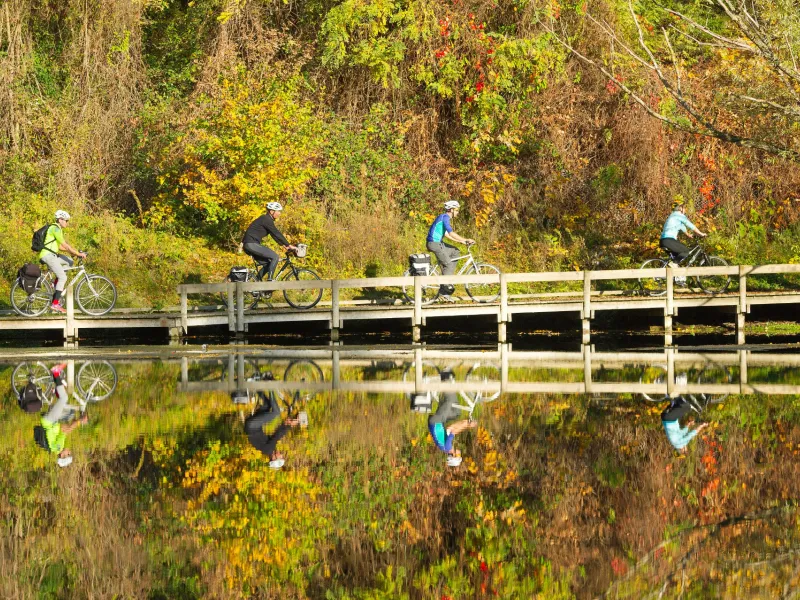 Passerelle vélo près d'Andancette sur la ViaRhôna