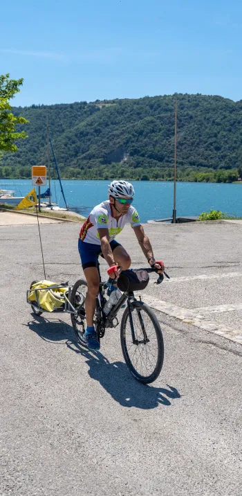 Cyclist at La Roche-de-Glun