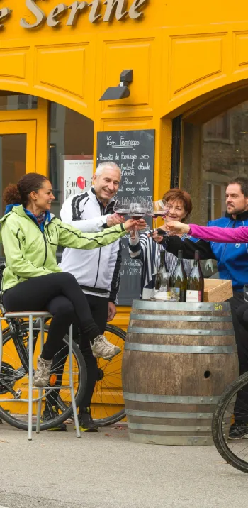Repas de voyageur à vélo au bistrot Serine à Ampuis
