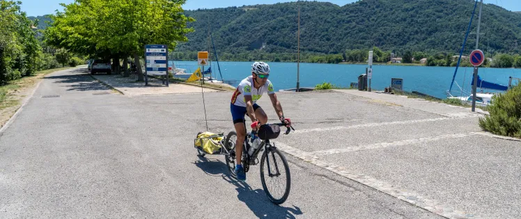 Cyclist at La Roche-de-Glun