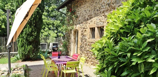 Terrasse privative au gîte