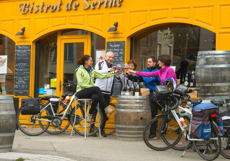 Repas de voyageur à vélo au bistrot Serine à Ampuis