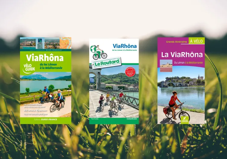 Les guides papiers sur l'itinéraire Viarhôna