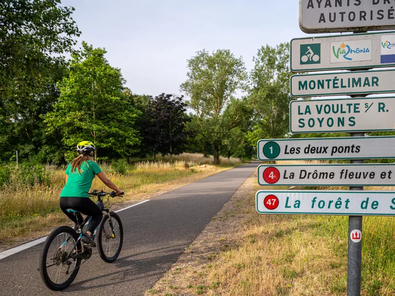 Vélo le long de ViaRhôna